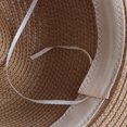 thumbnail image 7 of bestolf Straw Hat High-Density Natural Straw Fabric Lightweight Sun Protection Wide Brim Flat Top Summer Hat, 7 of 7