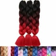 thumbnail image 3 of SEGO 3PCS/Lot Ombre Jumbo Braiding Hair Extensions Colored Hair Weave Synthetic Crochet Twist Box Braid Hair Black/Pink/Blue/Purple Fake Hair Extension for Women, 3 of 8