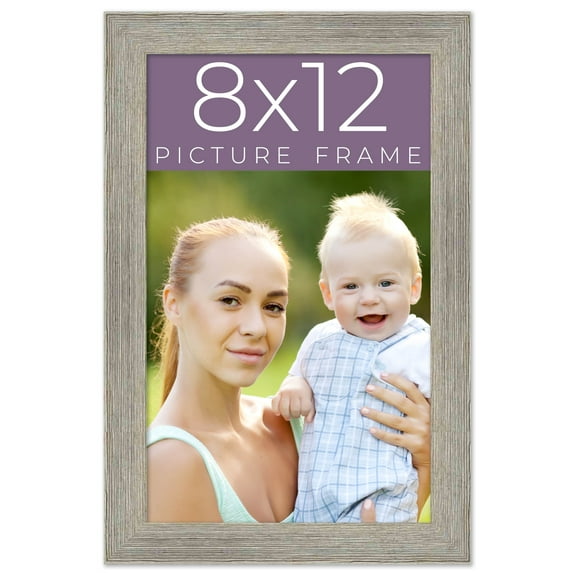 8x12 Frame Grey Real Wood Picture Frame Width 1.5 Inches | Interior Frame Depth 0.5 Inches | Barn
