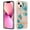 Green Flower, variant on Compatible for iPhone 14 Plus Case with Ring Kickstand Holder Clear Floral Pattern Hybrid PC TPU Shockproof Protective Phone Case Cover for iPhone 14 Plus Women Girls, Green Flower