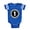 Royal Blue, variant on CafePress - Monogram Medallion 1 - Cute Infant Baby Football Bodysuit