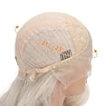 thumbnail image 5 of Unique Bargains Lace Front Wigs For Women 26" Gray Gold Tone Long Body Wave with Wig Cap, 5 of 6
