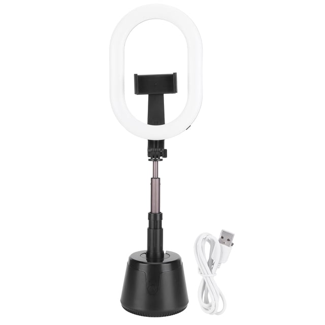 Solución portátil de transmisión en vivo Luz LED telescópica giratoria de 360° con soporte para teléfono