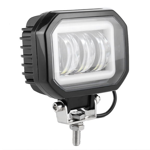Luz de trabajo LED 3,5 pulgadas 6000K 30W lámpara de Ojos de Ángel cuadrada impermeable para coche ATV barco vehículo todoterreno (luz blanca fría)
