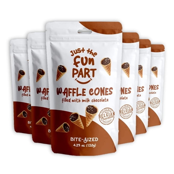 Just The Fun Part Mini Chocolate Waffle Cones 4.23 Oz - Pack Of 6