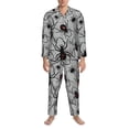 thumbnail image 3 of Susaid Spiders Print Men's Long Sleeve Pajama Set, Two-Piece Button-Down Loungewear PJs Set, Comfortable Sleepwear for Relaxation-X-Large, 3 of 7