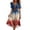 Red, variant on KLHDSF 250 Anniversary USA Merchandise Dresses For Women V Neck Short Sleeve Tie Waist Foral Elegant Summer Dress Red XXL