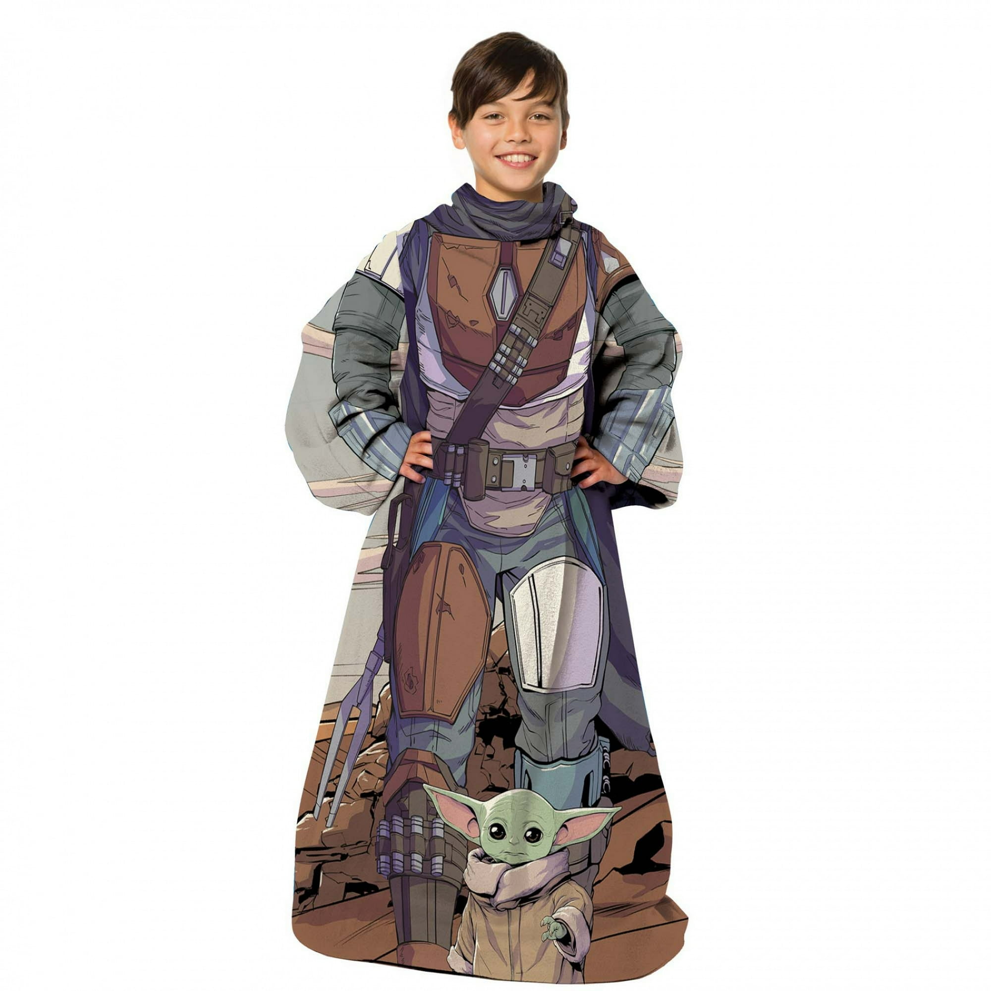 Star Wars The Mandalorian Costume Throw Youth Blanket With Sleeves