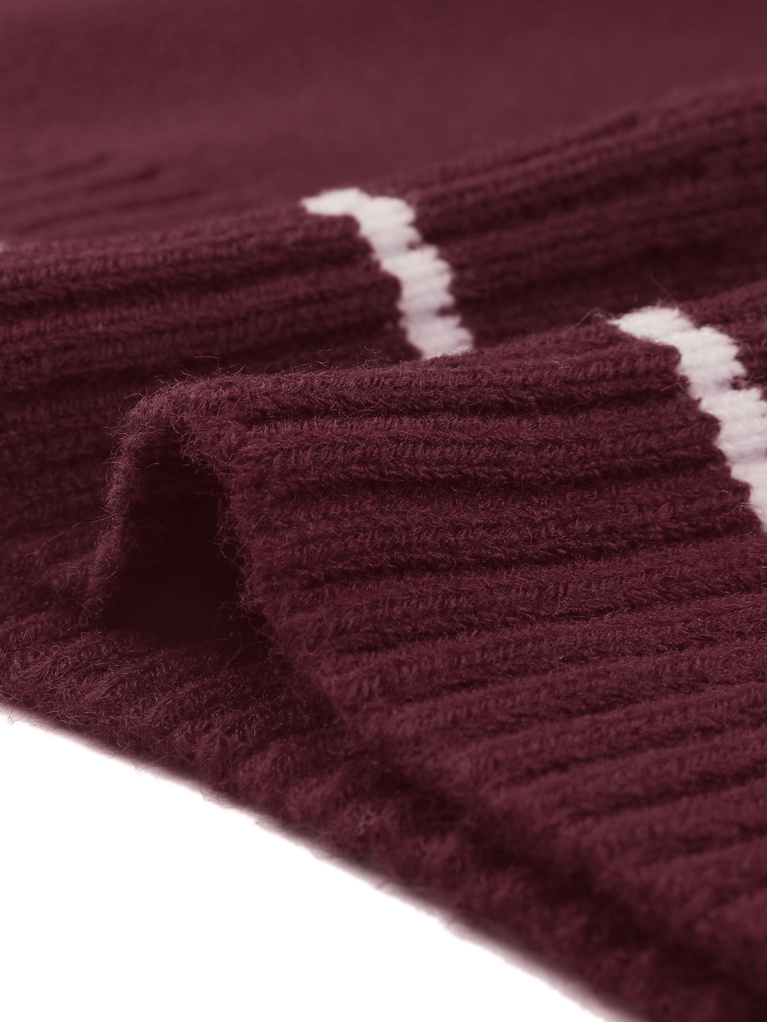 DARING DIVA Women's Plus V Neck Stripe Cable Knit Pullover Sweater Vest 2X Burgundy