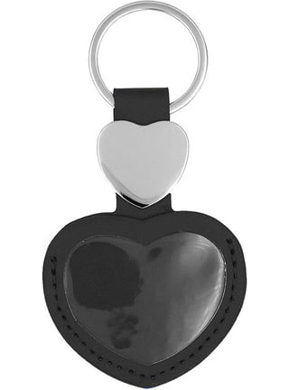 Faux Leather Cow Print Heart Shaped Keychain