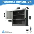 thumbnail image 2 of Izzovium Metal Wall-Mounted Tool Storage Cabinet with Locking Door, 1 Shelf & 1 Open Drawer, 29.5"W x 30.3"H x 11.8"D, Black & Gray for Garage, Warehouse & Office, 2 of 20