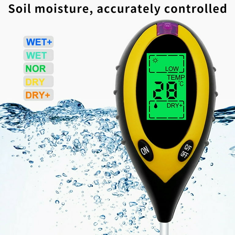 4-in-1 Soil Moisture Meter, Digital Plant Temperature, Soil