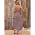 thumbnail image 1 of Vestido largo acampanado con hombros descubiertos y estampado floral bohemio para mujer LingWen 9024715537294, 1 of 1