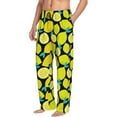 thumbnail image 3 of Mens Pajama Pants - Soft Sleep & Lounge Pants for Men, yellow Lemon cartoon Cuteness Casual PJ Bottoms Pants with Pockets, 3 of 5