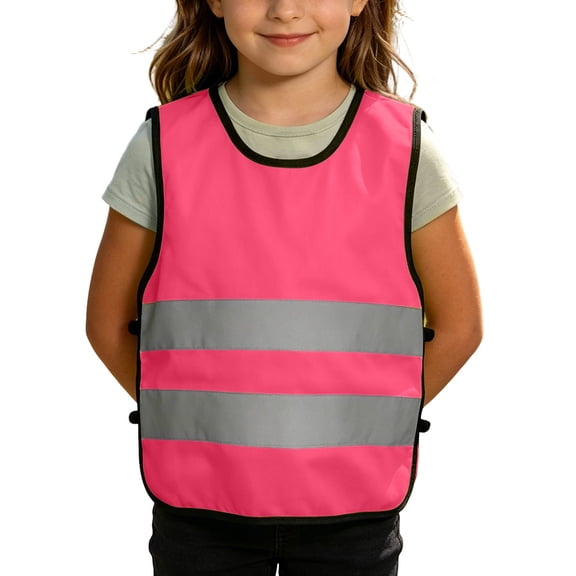 Trikvn Kids Reflective Safety Vest High Visibility Breathable Mesh Lightweight Waistcoat with Hook and Loop Closure for Cycling Walking Running Outdoor Crossing Guard