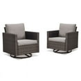 thumbnail image 2 of PARKWELL Outdoor Swivel Glider Chair Set of 2, Patio Swivel Rocking Lounge Chair with Gray Cushions for Balcony Patio, Brown Wicker, 2 of 10