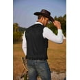 thumbnail image 5 of COOFANDY Men's Western Cowboy Vest Casual Fringe Hippie Costume V Neck Zipper Suede Leather Waistcoat, 5 of 10