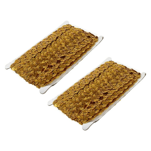 LOLIPPYY Golden Sequin Lace for Diy Stage Clothes Accessories and Diy Enthusiasts 2Pcs 1.5In Width 1300In Length