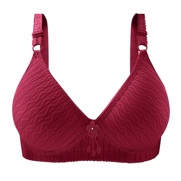 Gyexs Womens Open Back Haped Bra Summer Thin Underwear No Steel Ring Comfortable Support Bralettes for Women, Red, Size 44