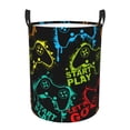 thumbnail image 6 of Lsque Play Game Start pattern Laundry Hamper Basket, Tall Woven Rope Hamper Basket for Clothes, Lightweight Storage Basket, Collapsible Waterproof-Medium, 6 of 8