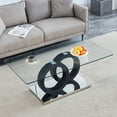 thumbnail image 3 of Tcbosik Rectangle Coffee Table with Glass Top, 47.2" Center Table for Living Room, Easy Assembly, Black, 3 of 10