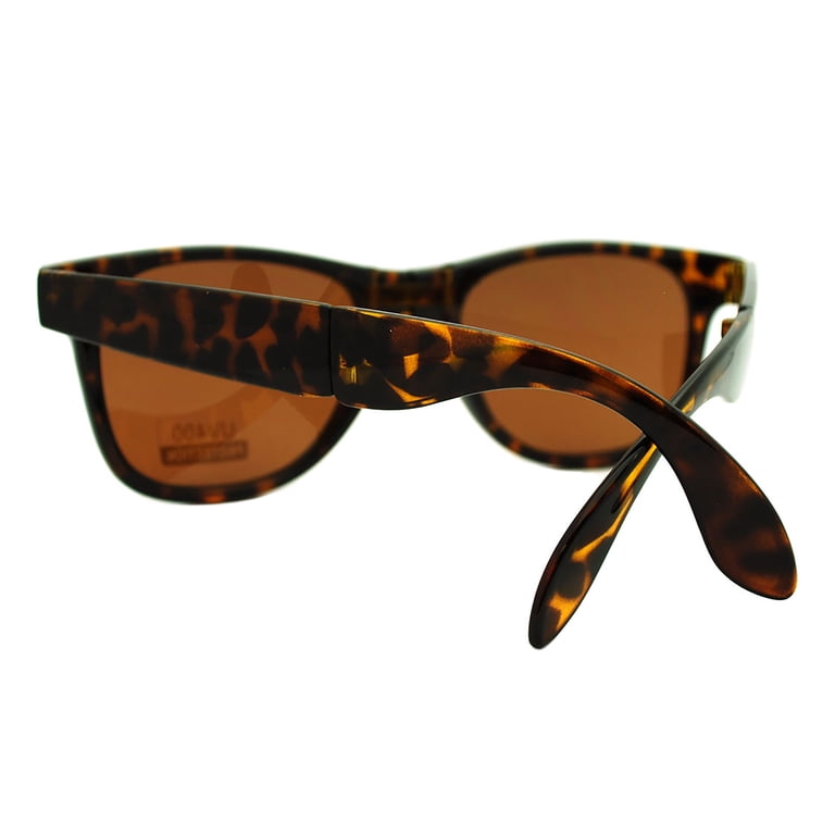 Folding Foldable Sunglasses Classic Square Frame Unisex 