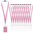 thumbnail image 1 of Lanyards de 48 piezas color rosa con cierre de seguridad y porta gafetes impermeables, 1 of 6