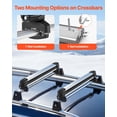 thumbnail image 3 of Ski Snowboard Roof Rack 2 PCS Aluminum Universal Car Top Holder for 6 Skis or 4 Snowboards with Lock Rubber Padding Fits Most Crossbars, 3 of 6
