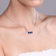 thumbnail image 2 of Gem Stone King 3.15 Ct Oval Blue Created Sapphire 925 Sterling Silver Necklace, 2 of 4