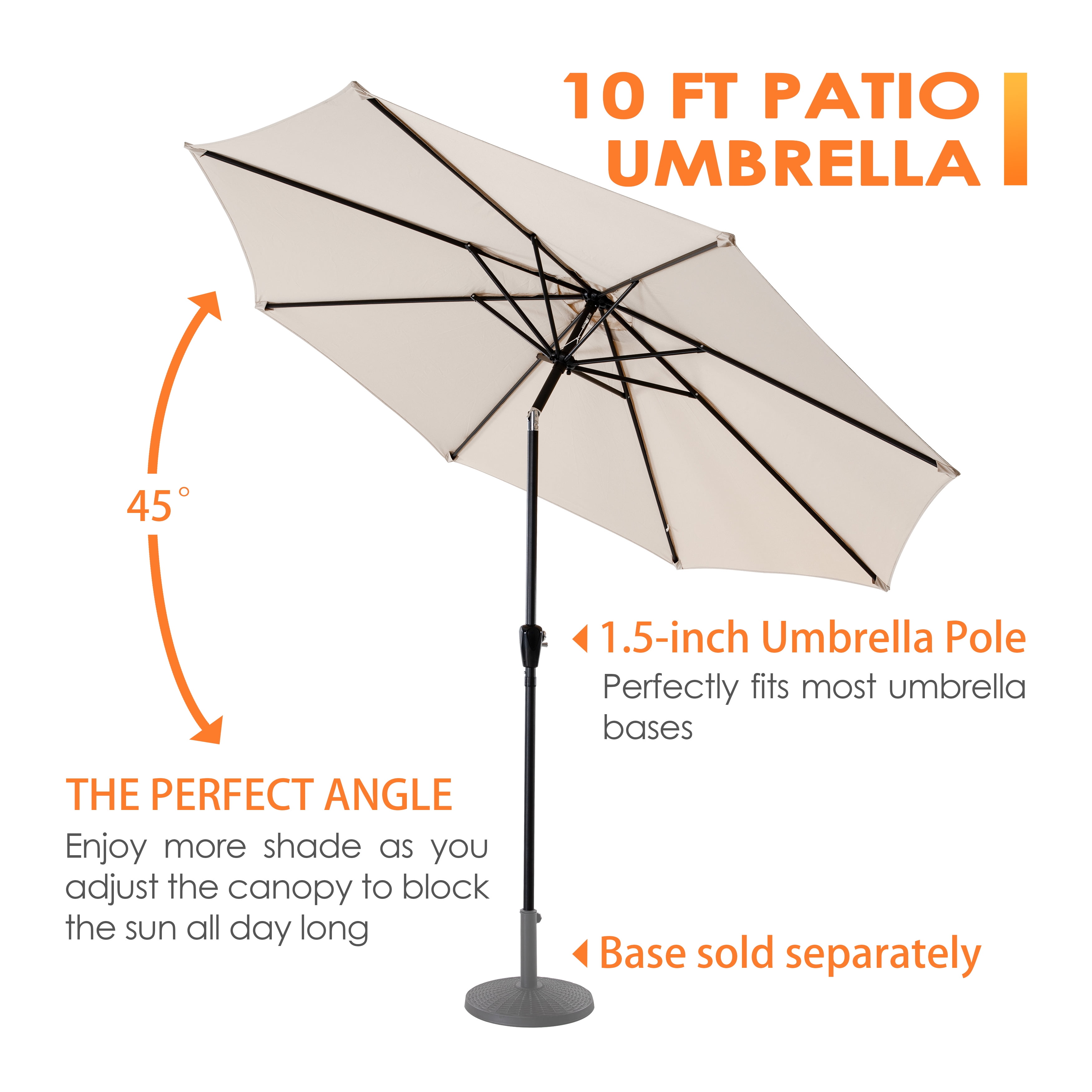 Nuu Garden 8 ft Outdoor Aluminum Patio Umbrella, Outdoor Table Umbrella with 8 Sturdy Ribs Patio Umbrella with Push Button Tilt and Crank