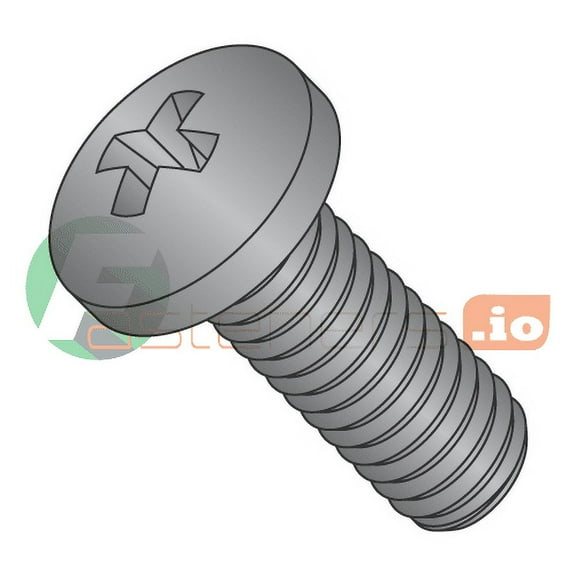 M8-1.25 x 25 mm Machine Screws / Phillips / Pan Head / 18-8 Stainless Steel / Black Oxide / DIN7985A (Quantity: 500 pcs)