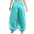 thumbnail image 2 of TiaoBug Girls Wide-Leg Bloomer Palazzo Pants Dancewear Belly Dance Bottoms Tribal Arabic Trousers Light Green 14, 2 of 7