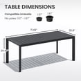 thumbnail image 6 of Crestlive Products 70" Aluminum Patio Dining Table for 8 Persons, All-Weather Large Furniture, Black, 6 of 9