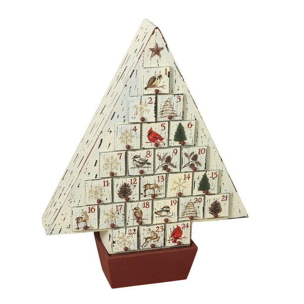 Rustic Wooden Christmas Tree Advent Calendar