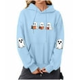 thumbnail image 2 of Heisall Womens Hooded Sweatshirt Halloween Print Longline Long Sleeve with Pocket Autumn Winter Casual Fashion Sweatshirts, 2 of 3