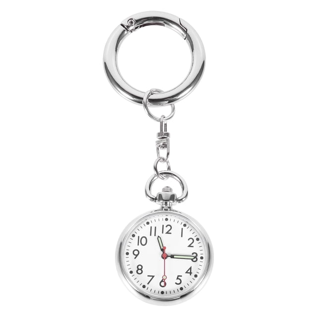 MasteelfCA Durable Nurse Watch Luminous Pocket Watch Creative Hanging Watch (Silver)