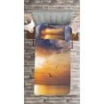 thumbnail image 3 of Ambesonne Nature Quilted Bedspread Set 2 Pcs, Early Morning Sunrise, Twin Size, Blue and Orange, 3 of 3