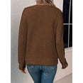thumbnail image 6 of Sweaters for Women Fall Winter V Neck Button Down Cute Sweater Jacket Knit Tops Coffee Color L, 6 of 7