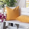 thumbnail image 5 of Homey Cozy Outdoor/Indoor Velvet Contemporary Throw Pillow, Orange/White, 5 of 9