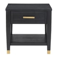 thumbnail image 3 of Yves Rubbed Charcoal Wood 1-drawer End Table, 3 of 6