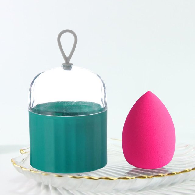 Soporte de esponja de maquillaje shamjiam Organizador compacto Ligero Impermeable Verde