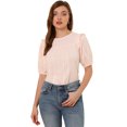 thumbnail image 1 of INSPIRE CHIC Día De San Patricio Blusa De Manga Corta Con Hombros Descubiertos Y Volantes Sin Cuello Con Volantes En La Espalda Para Mujer Rosa XL, 1 of 6