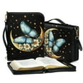 thumbnail image 3 of FOR U DESIGNS Moon Butterfly Floral Bible Case Bag Aesthetic Bible Bags for Women Tote with Adjustable Strap Bible Book Carrying Case Size M PU Leather Bible Book Carrying Bag Tote Bag, 3 of 7