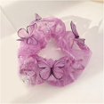 thumbnail image 1 of Bandas elásticas de malla kawaii para el cabello para mujer, lindas bandas para el cabello con encaje cosido, accesorios para el cabello con forma de mariposa y tul (color: morado), 1 of 5