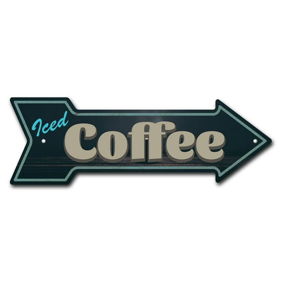 SignMission P-ARROW10-999805 30 in. Iced Coffee Arrow Sign