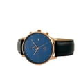 thumbnail image 3 of Alfred Sung Men's Dual Time Rose Gold Date Blue Dial Leather Watch, 3 of 5