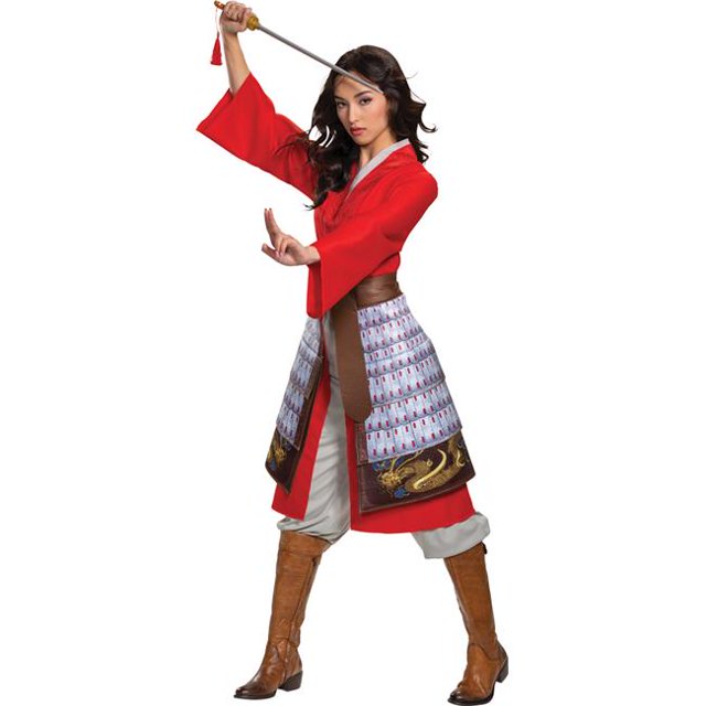 Disney Mulan Robe Rouge Héros Costume de Luxe pour Femmes, Grand - Taille 12-14