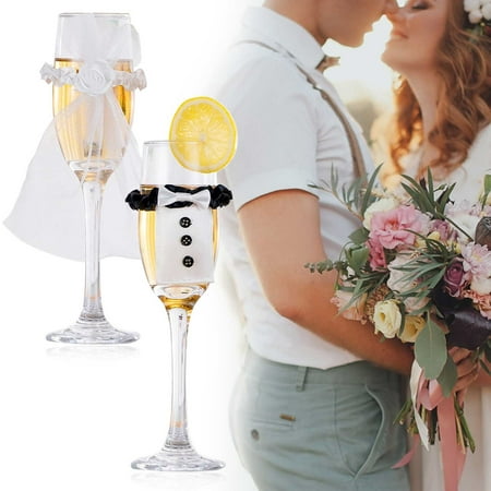 

Kitchen Bride And Groom Champagne Flutes Wedding Toasting Bridal Shower Gifts Couples Gifts(White Dress) Kitchenware Tableware