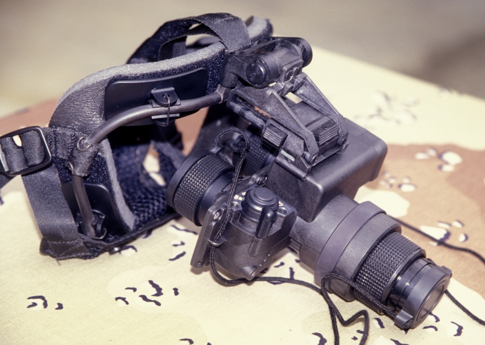 Night Vision Goggles and frame that fit over a Swimmer Delivery Vehicle