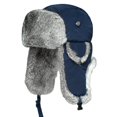 thumbnail image 1 of Unisex Men Women Russian Trapper Hat Bomber Blue, 1 of 4